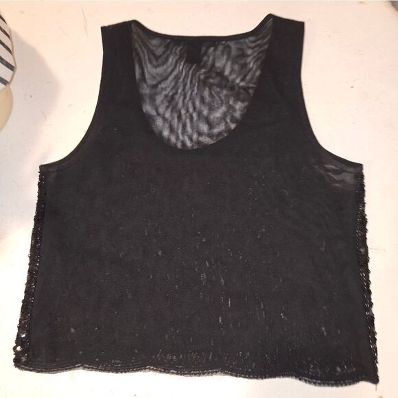 Black Sequined Tank Top Never Worn Small - Picture 5 of 14